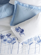 Cotton Box-Nakışlı Ranforce Çift Kişilik Nevresim Takımı Onella Mavi-Nevresim Takımı-2-Milagron.com