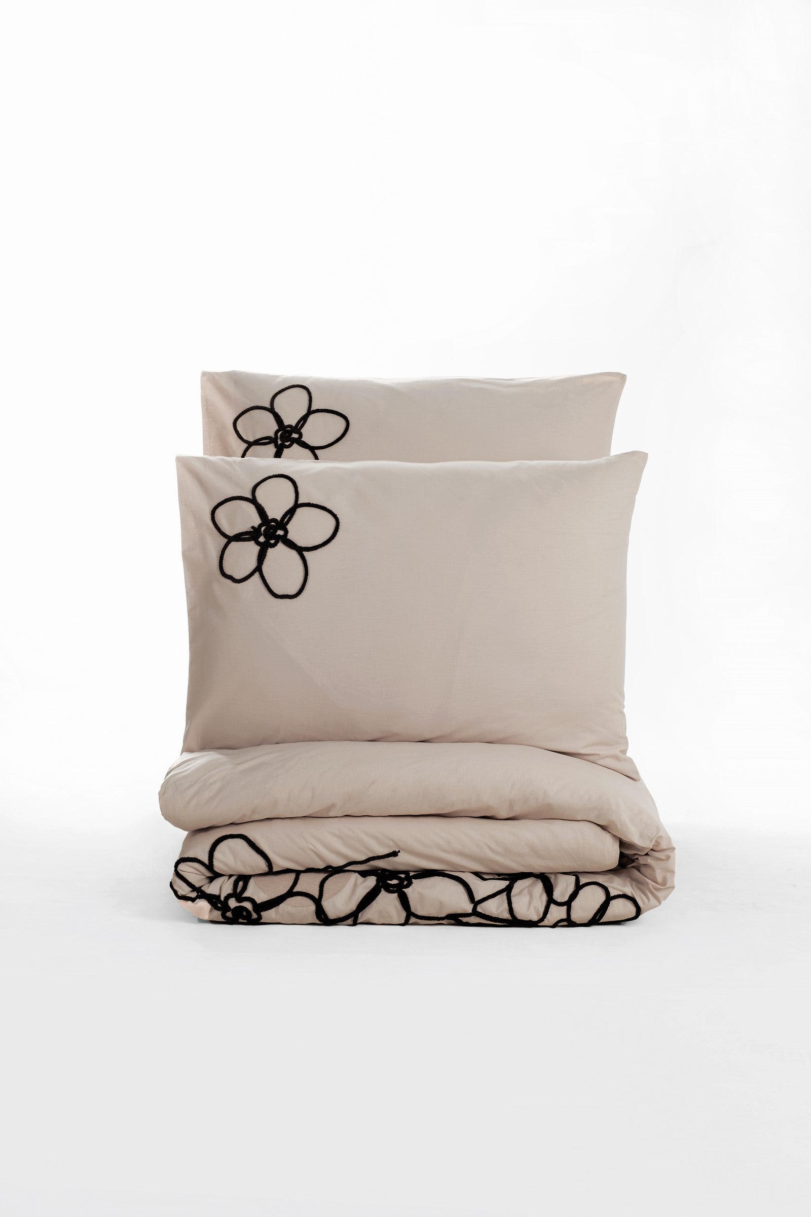 Cotton Box-Nakışlı Ranforce Çift Kişilik Nevresim Takımı Panos Kahve-Nevresim Takımı-4-Milagron.com