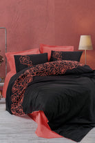 Cotton Box-Nakışlı Ranforce Çift Kişilik Nevresim Takımı Rosen Mercan-Nevresim Takımı-1-Milagron.com