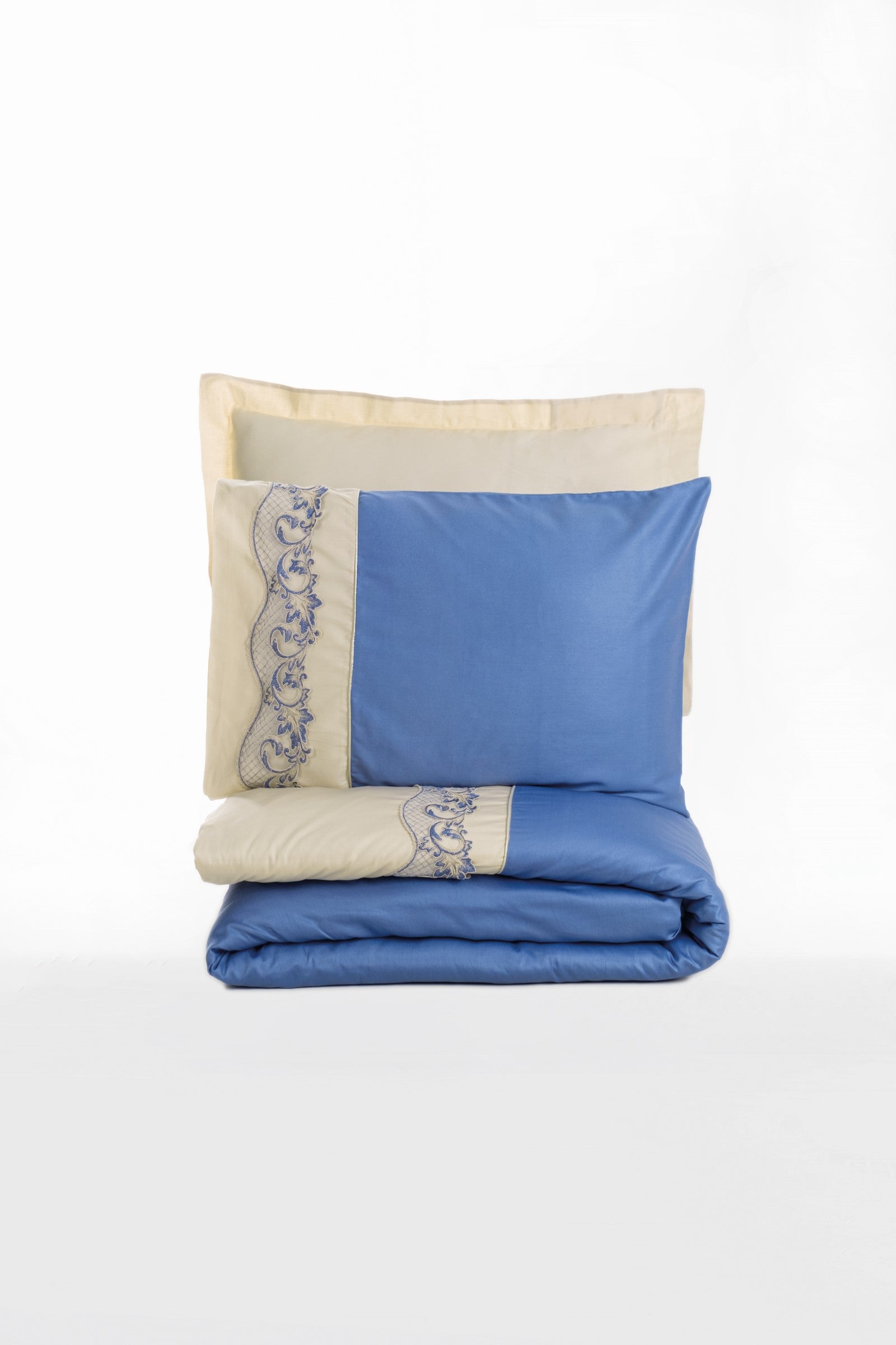 Cotton Box-Nakışlı Saten Çift Kişilik Nevresim Takımı Amaya Bej-Nevresim Takımı-4-Milagron.com