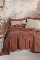 Cotton Box-Cotton Box Natura çift Kişilik Yatak örtüsü/Pike Takımı Vilo Kiremit-Pikeli Nevresim Takımı-1-Milagron.com