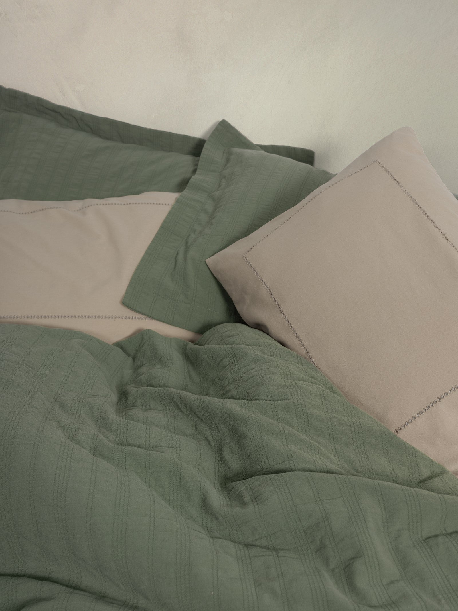 Cotton Box-Cotton Box Natura çift Kişilik Yatak örtüsü/Pike Takımı Vilo Yeşil-Pikeli Nevresim Takımı-2-Milagron.com