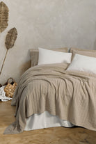 Cotton Box-Natura Çift Kişilik Yatak Örtüsü/Pike Takımı Vilo Bej-Nevresim Takımı-1-Milagron.com