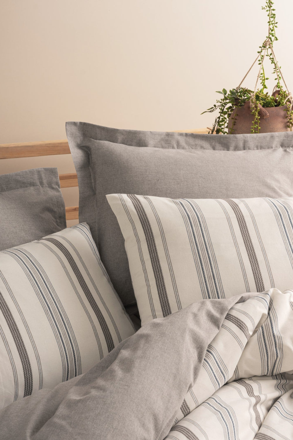 Cotton Box-Natureforce İpliği Boyalı Çift Kişilik Nevresim Takımı Neoma Vizon-Nevresim Takımı-2-Milagron.com