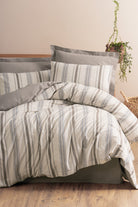 Cotton Box-Natureforce İpliği Boyalı Tek Kişilik Nevresim Takımı Neoma Vizon-Nevresim Takımı-1-Milagron.com