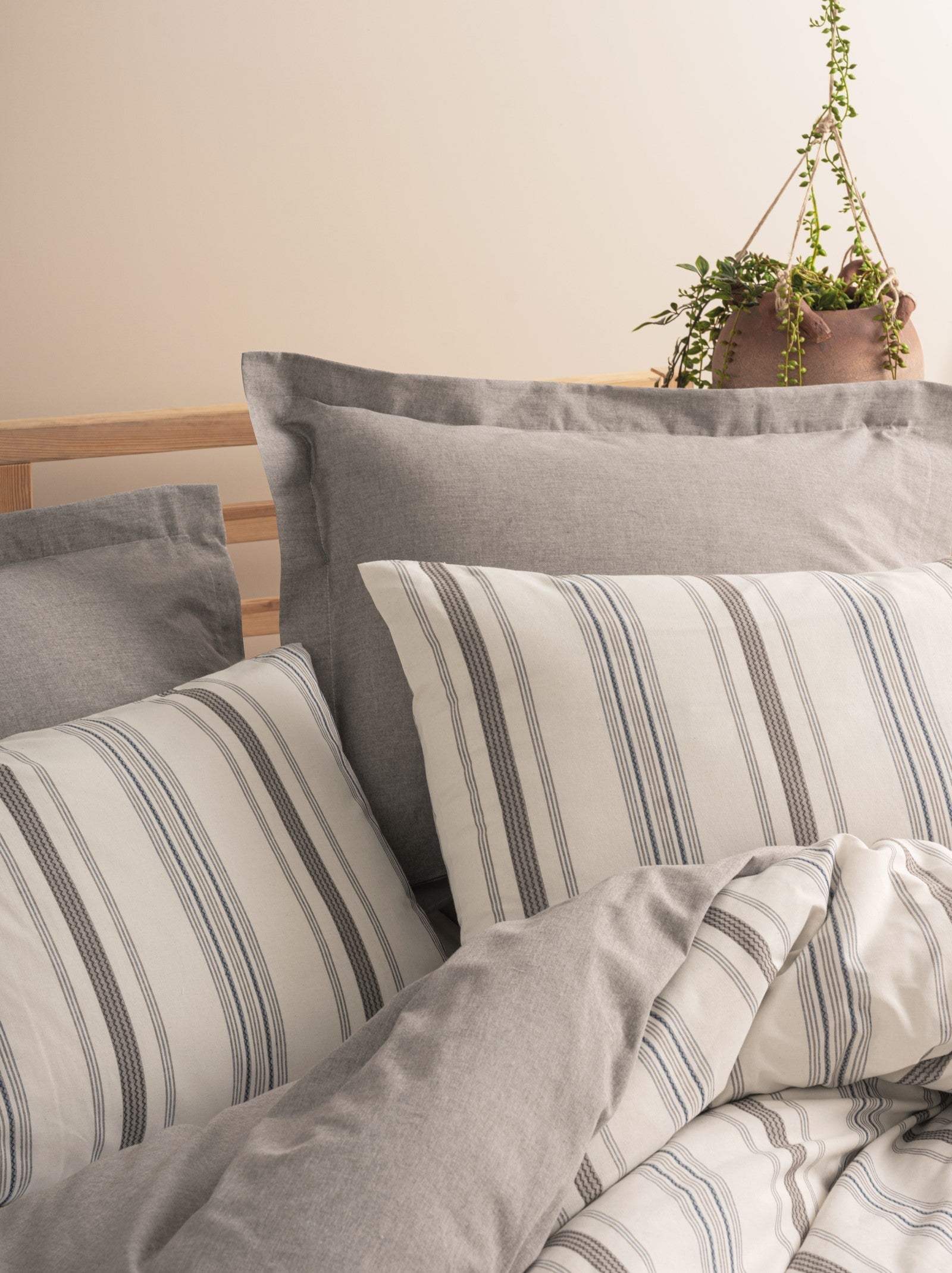 Cotton Box-Natureforce İpliği Boyalı Tek Kişilik Nevresim Takımı Neoma Vizon-Nevresim Takımı-2-Milagron.com