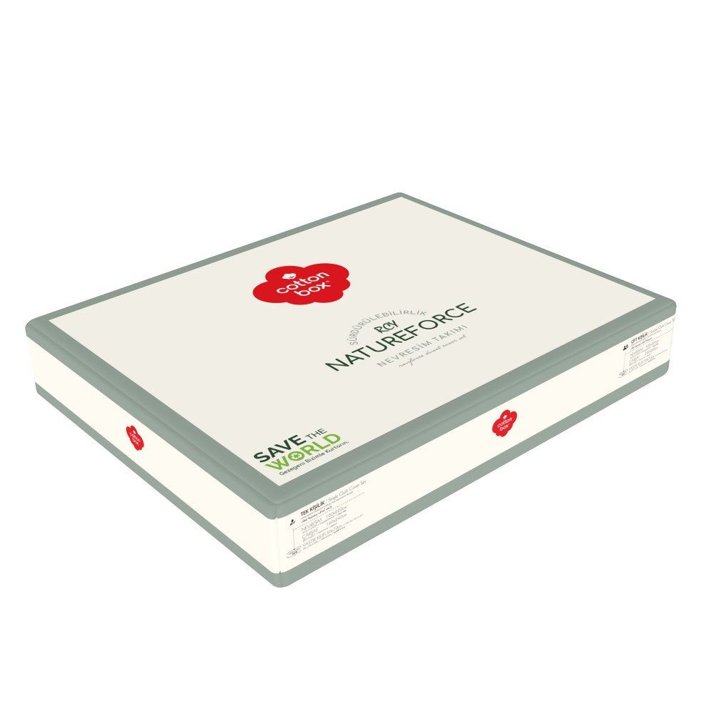 Cotton Box-Cotton Box Natureforce İpliği Boyalı Tek Kişilik Nevresim Takımı Unus Gri-Tek Kişilik Nevresim Takımı-5-Milagron.com