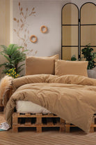 Cotton Box-Neat Çift Kişilik Nevresim Takımı Bej Krem-Nevresim Takımı-1-Milagron.com