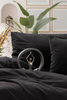 Cotton Box-Neat Çift Kişilik Nevresim Takımı Siyah-Nevresim Takımı-2-Milagron.com