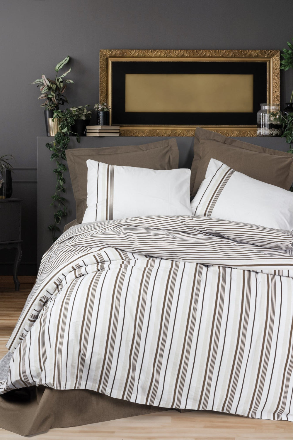 Cotton Box-Nobil Ranforce Çift Kişilik Nevresim Takımı Swell Kahve-Nevresim Takımı-1-Milagron.com