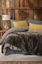 Cotton Box-Oyster Battaniyeli Tek Kişilik Nevresim Takımı Kahve-Nevresim Takımı-1-Milagron.com