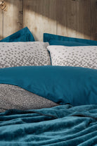 Cotton Box-Oyster Battaniyeli Tek Kişilik Nevresim Takımı Petrol-Nevresim Takımı-2-Milagron.com