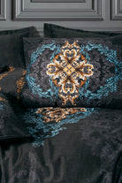 Cotton Box-Palace Saten Çift Kişilik Nevresim Takımı Dorhan Siyah-Nevresim Takımı-2-Milagron.com