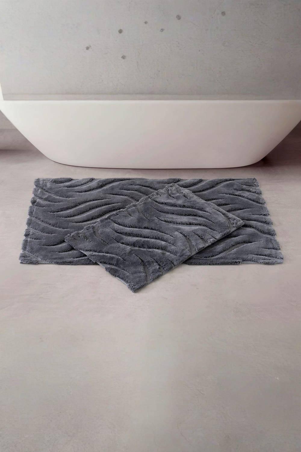 Cotton Box-Pamuklu Paspas Seti Skay Koyu Gri 60x100+40x60-Paspas-1-Milagron.com