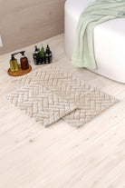 Cotton Box-Pamuklu Paspas Seti Zibby Bej 60x100+40x60-Paspas-1-Milagron.com