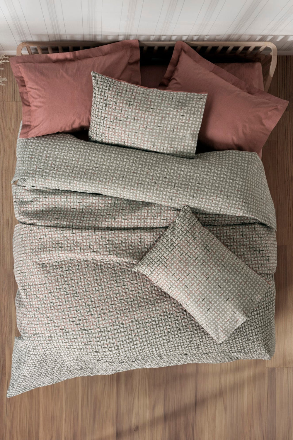 Cotton Box-Petite Tek Kişilik Complete Set Mote Kiremit-Nevresim Takımı-1-Milagron.com