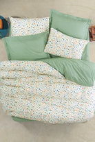 Cotton Box-Cotton Box Petite Tek Kişilik Lastikli çarşaflı Nevresim Takımı Lola Yeşil-Tek Kişilik Nevresim Takımı-1-Milagron.com