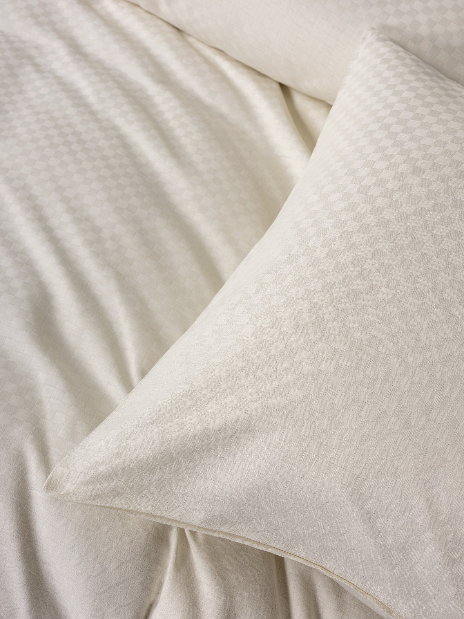 Cotton Box-Plaid Ranforce Çift Kişilik Nevresim Takımı Krem-Nevresim Takımı-5-Milagron.com