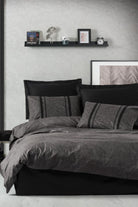 Cotton Box-Plain Çift Kişilik Nevresim Takımı Bitter Antrasit Siyah-Nevresim Takımı-1-Milagron.com