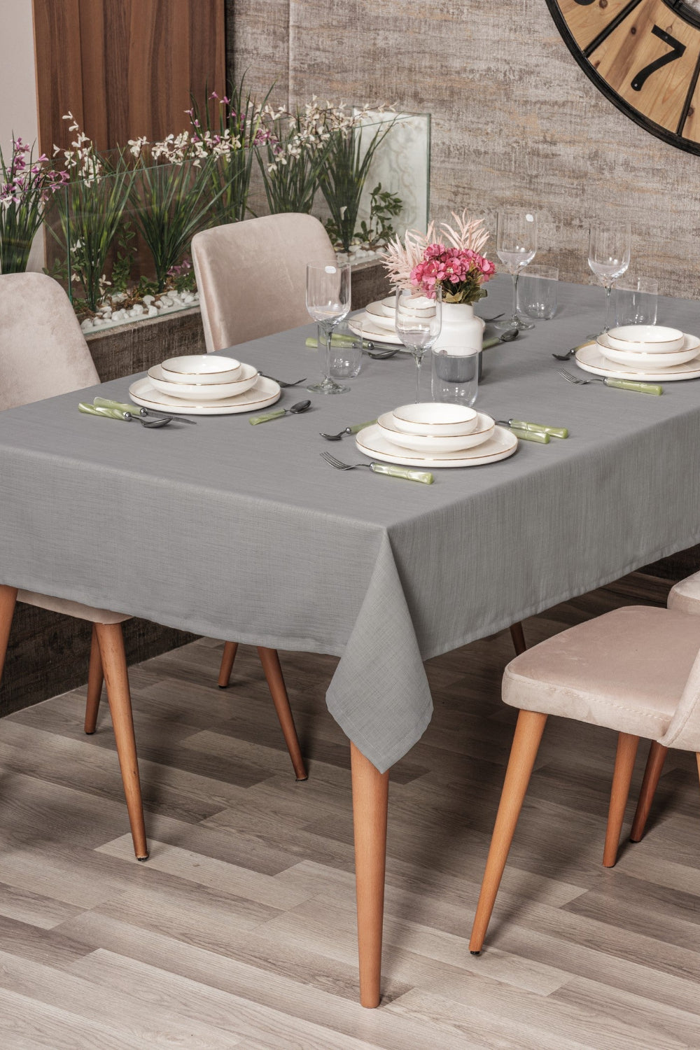 Cotton Box-Cotton Box Plain Masa örtüsü Gri 155x220-Masa Örtüsü-1-Milagron.com