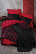 Cotton Box-Plain Pamuk Battaniyeli Tek Kişilik Nevresim Takımı Shadow Bordo-Nevresim Takımı-1-Milagron.com