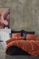 Cotton Box-Plain Tek Kişilik Nevresim Takımı Kiremit Siyah-Nevresim Takımı-1-Milagron.com