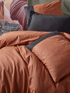 Cotton Box-Plain Tek Kişilik Nevresim Takımı Kiremit Siyah-Nevresim Takımı-2-Milagron.com