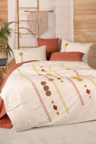 Cotton Box-Cotton Box Puff Nakışlı çift Kişilik Nevresim Takımı Amaris Kiremit-Çift Kişilik Nevresim Takımı-1-Milagron.com