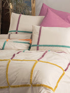 Cotton Box-Puff Nakışlı Çift Kişilik Nevresim Takımı Insula Gül Kurusu-Nevresim Takımı-2-Milagron.com