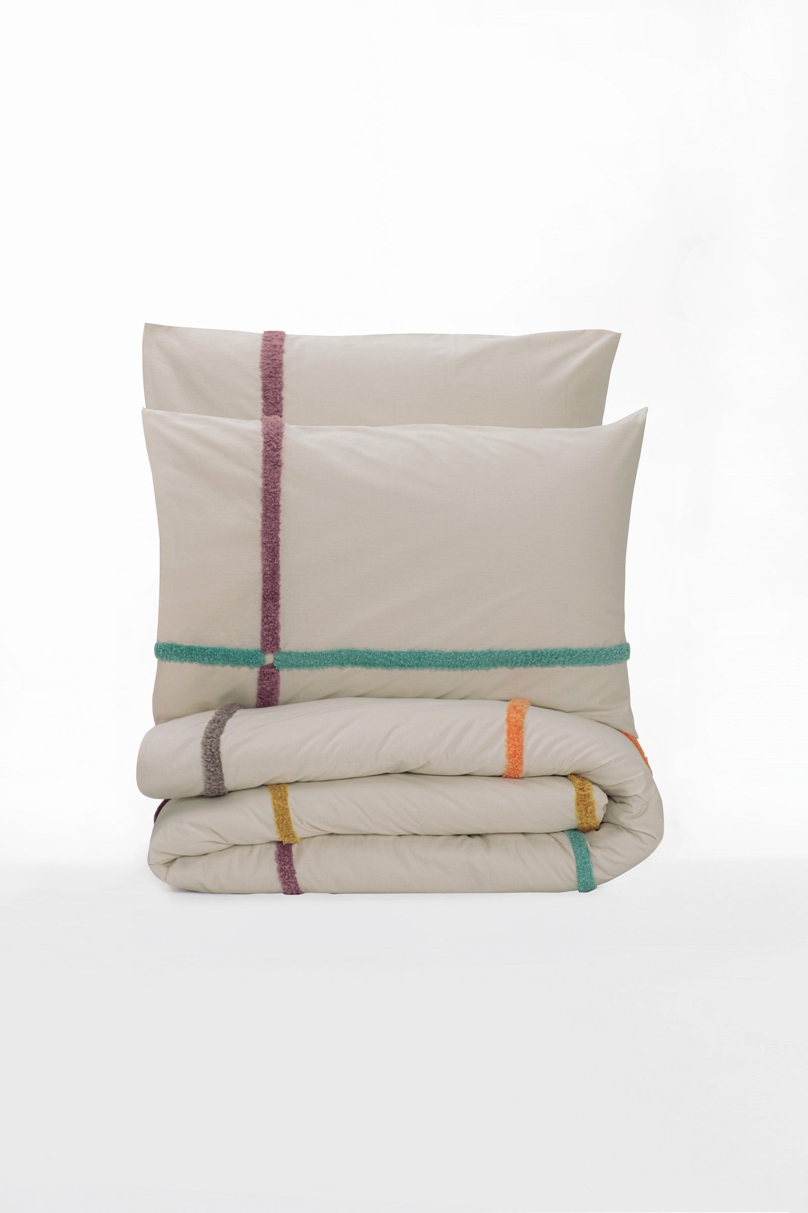 Cotton Box-Puff Nakışlı Çift Kişilik Nevresim Takımı Insula Gül Kurusu-Nevresim Takımı-4-Milagron.com