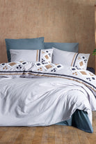 Cotton Box-Cotton Box Puff Nakışlı çift Kişilik Nevresim Takımı Stesso Gri-Çift Kişilik Nevresim Takımı-1-Milagron.com