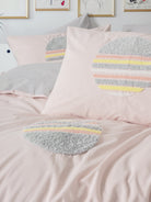 Cotton Box Puff Nakışlı Çift Kişilik Nevresim Takımı Tuft Gri