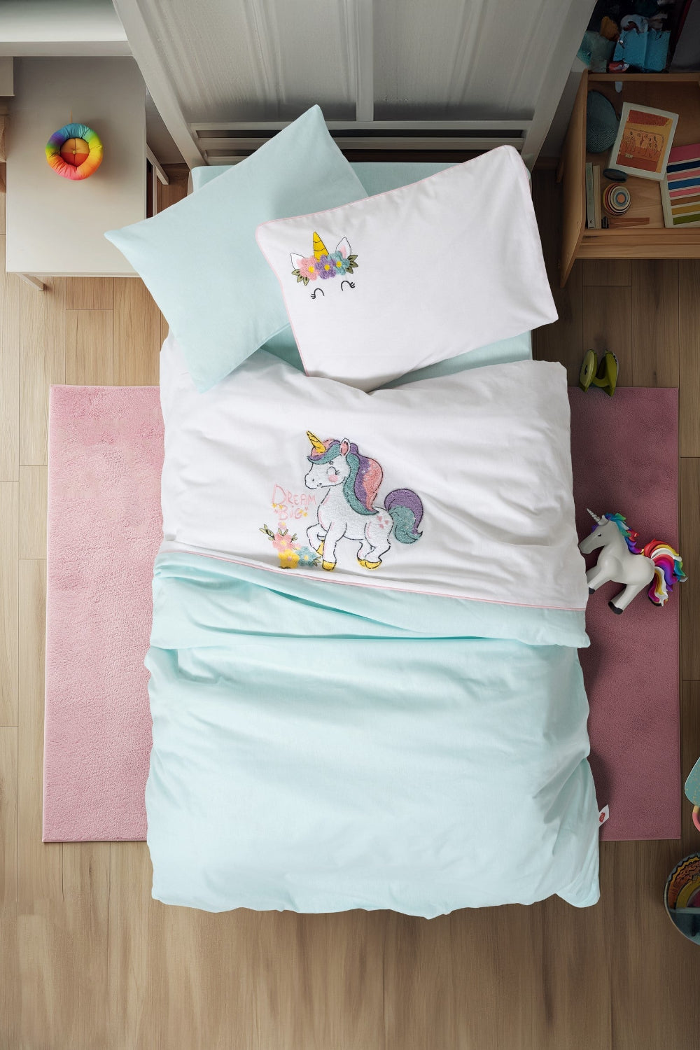 Cotton Box-Punch Nakışlı Bebek Nevresim Takımı Dolly Mint-Nevresim Takımı-1-Milagron.com