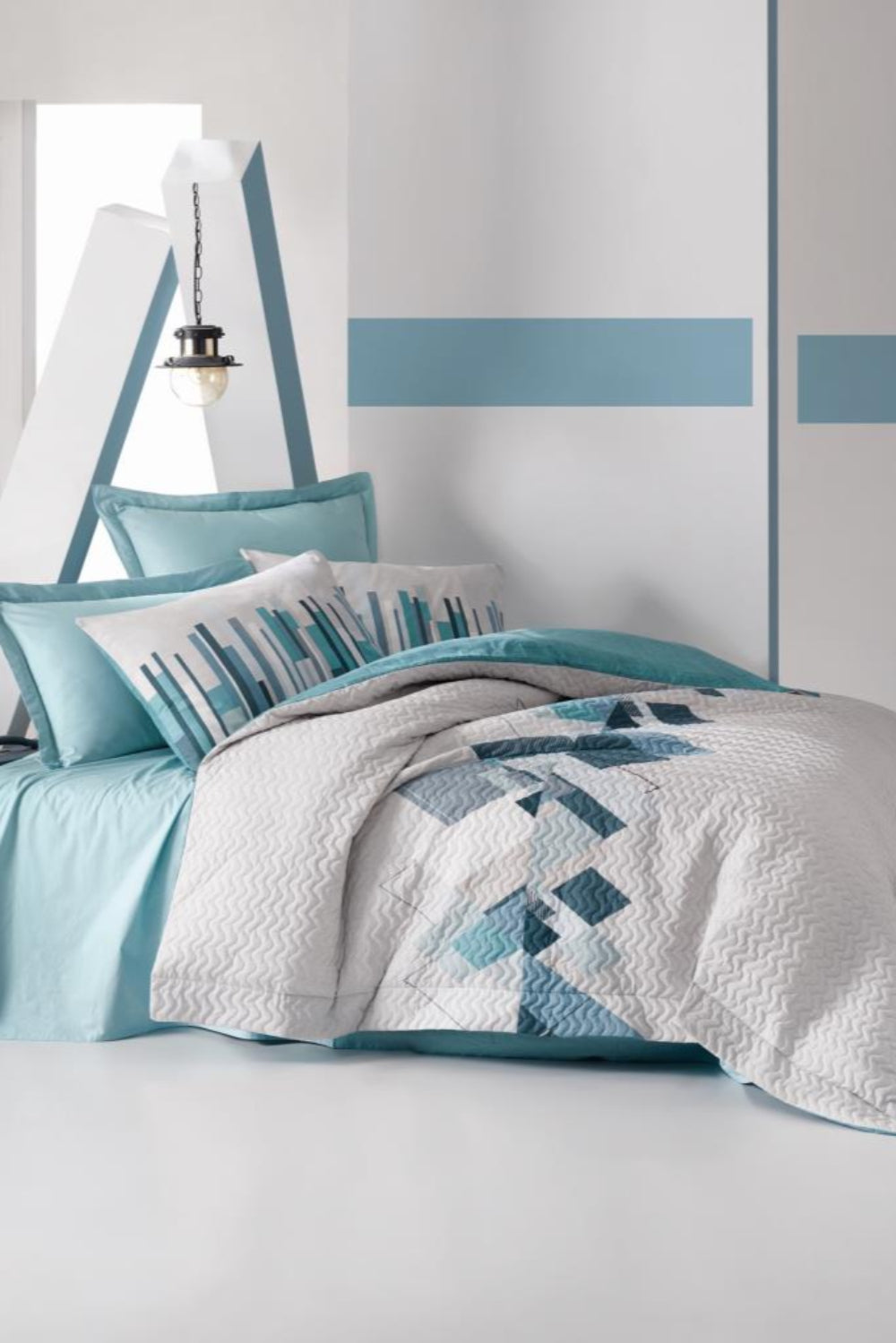 Cotton Box-Ranforce Çift Kişilik Complete Set Nesto Petrol-Nevresim Takımı-1-Milagron.com