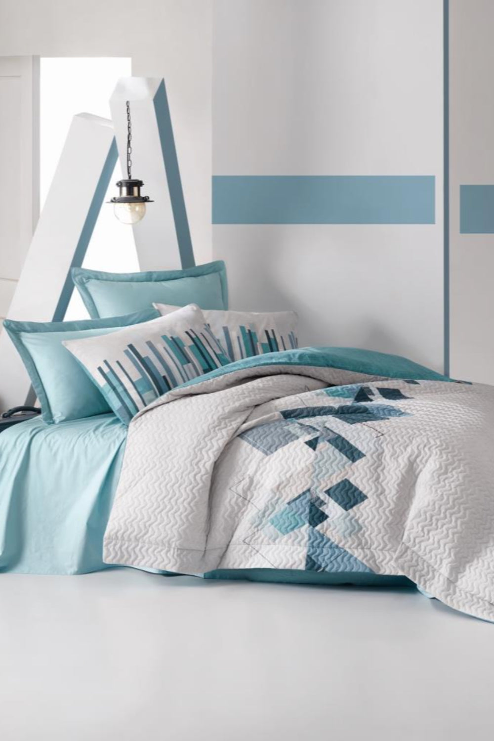 Cotton Box-Ranforce Tek Kişilik Complete Set Nesto Petrol-Nevresim Takımı-1-Milagron.com