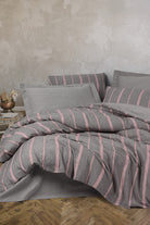 Cotton Box-Ribbed Çift Kişilik Nevresim Takımı Barisan Gri-Nevresim Takımı-1-Milagron.com
