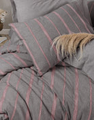 Cotton Box-Ribbed Çift Kişilik Nevresim Takımı Barisan Gri-Nevresim Takımı-2-Milagron.com