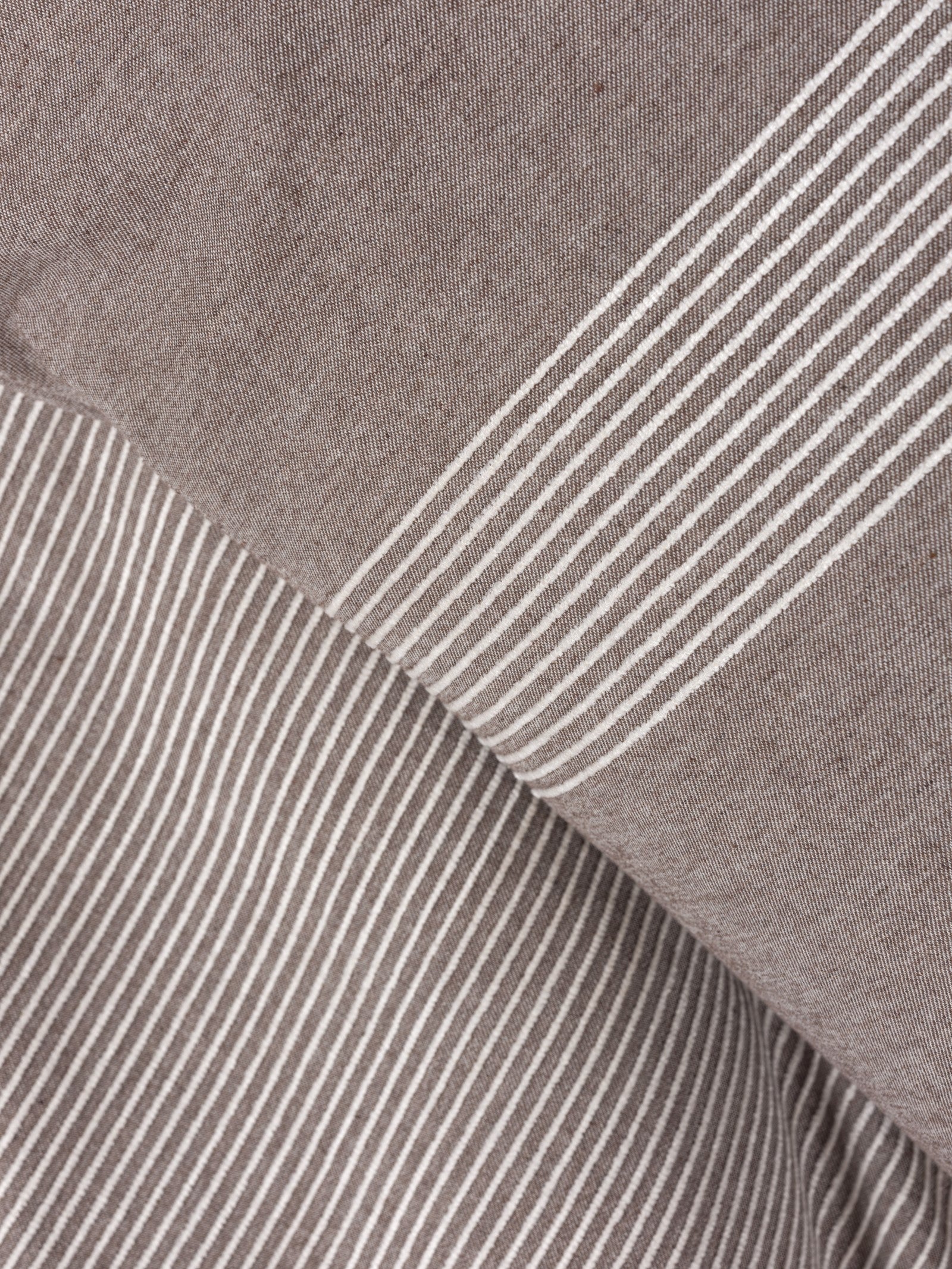 Cotton Box-Ribbed Çift Kişilik Nevresim Takımı Linje Kahve-Nevresim Takımı-2-Milagron.com