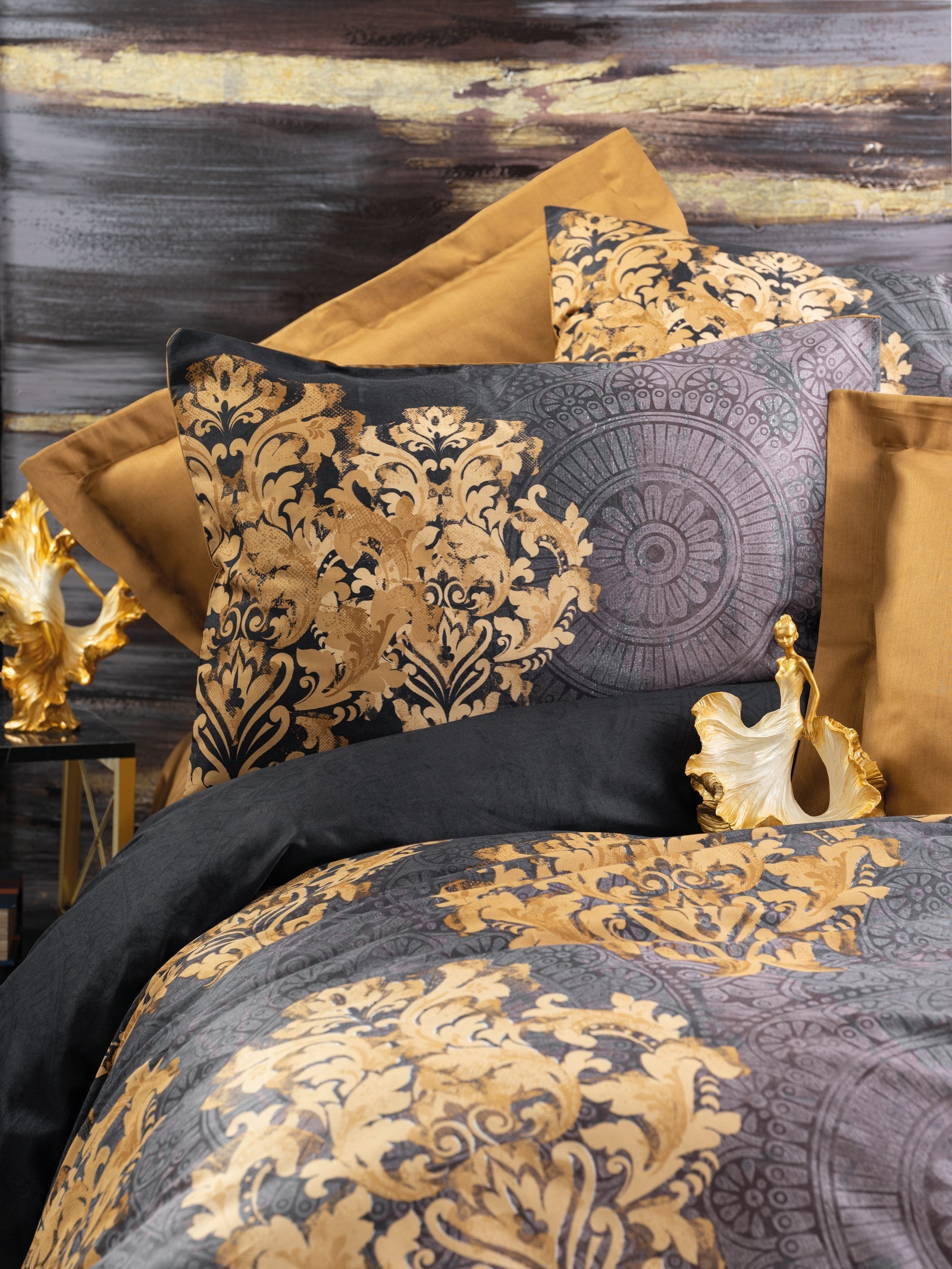 Cotton Box-Saten Çift Kişilik Nevresim Takımı Jadira Bej-Nevresim Takımı-2-Milagron.com