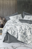 Cotton Box-Saten Çift Kişilik Nevresim Takımı Moale Gri-Nevresim Takımı-1-Milagron.com