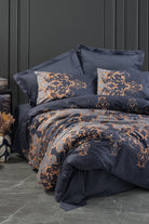 Cotton Box-Saten Çift Kişilik Nevresim Takımı Sarina Lacivert-Nevresim Takımı-1-Milagron.com