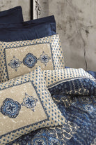 Cotton Box-Saten Çift Kişilik Nevresim Takımı Stasya Lacivert-Nevresim Takımı-2-Milagron.com
