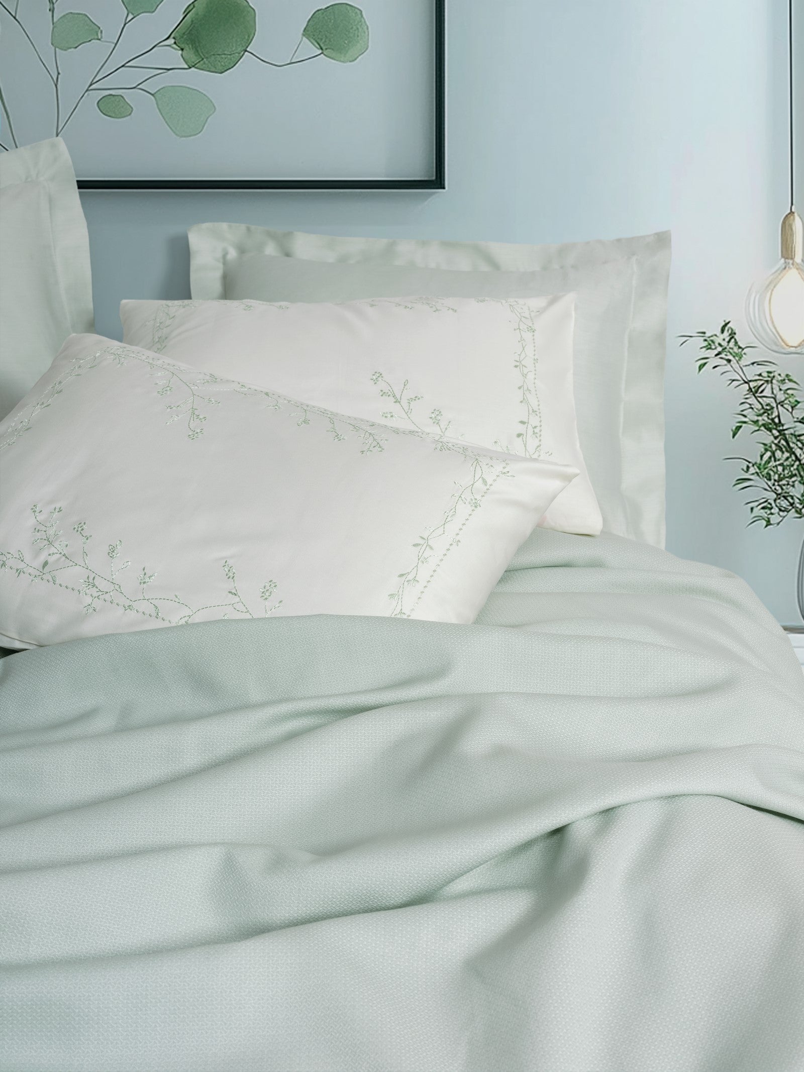 Cotton Box-Serenity Bambu Çift Kişilik Pike Takımı Brisa Mint-Pike Takımı-2-Milagron.com