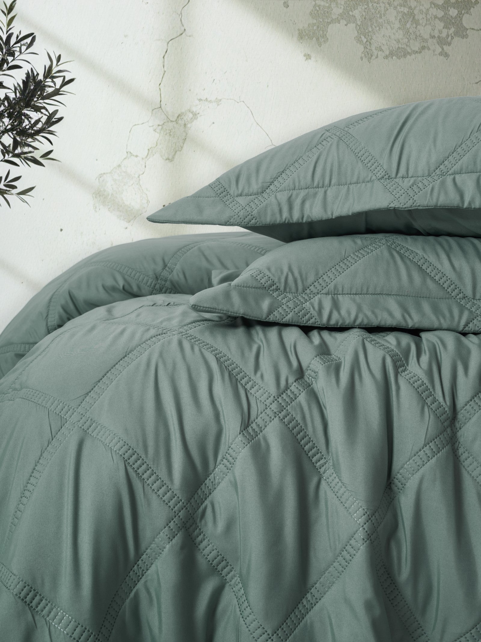 Cotton Box Serra Çift Kişilik Yatak Örtüsü Tila Mint