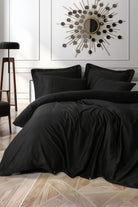 Cotton Box-Silky Saten Çift Kişilik Nevresim Takımı Siyah-Nevresim Takımı-1-Milagron.com