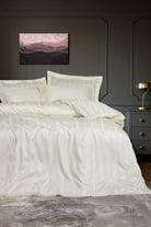 Cotton Box-Smart Bambu Saten Çift Kişilik Nevresim Takımı Stripe Ekru-Nevresim Takımı-1-Milagron.com