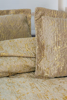 Cotton Box-Smart Çift Kişilik Yatak Örtüsü Kadife Varaklı Brillante Kahve-Yatak Örtüsü-2-Milagron.com