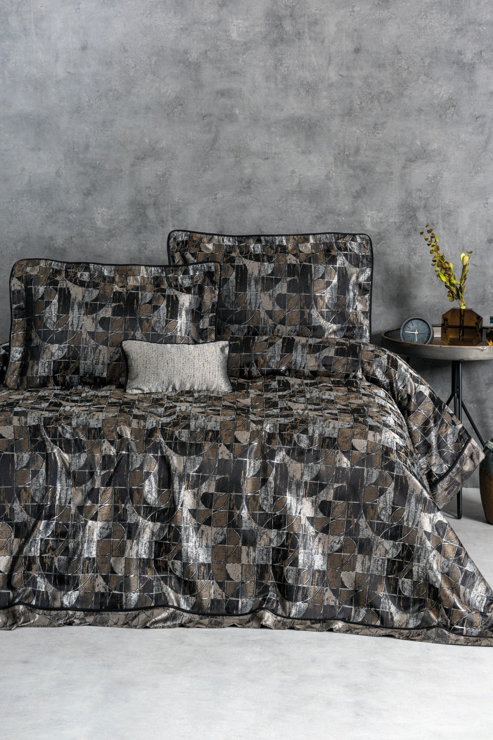 Cotton Box-Smart Çift Kişilik Yatak Örtüsü Milan Kahve-Yatak Örtüsü-1-Milagron.com