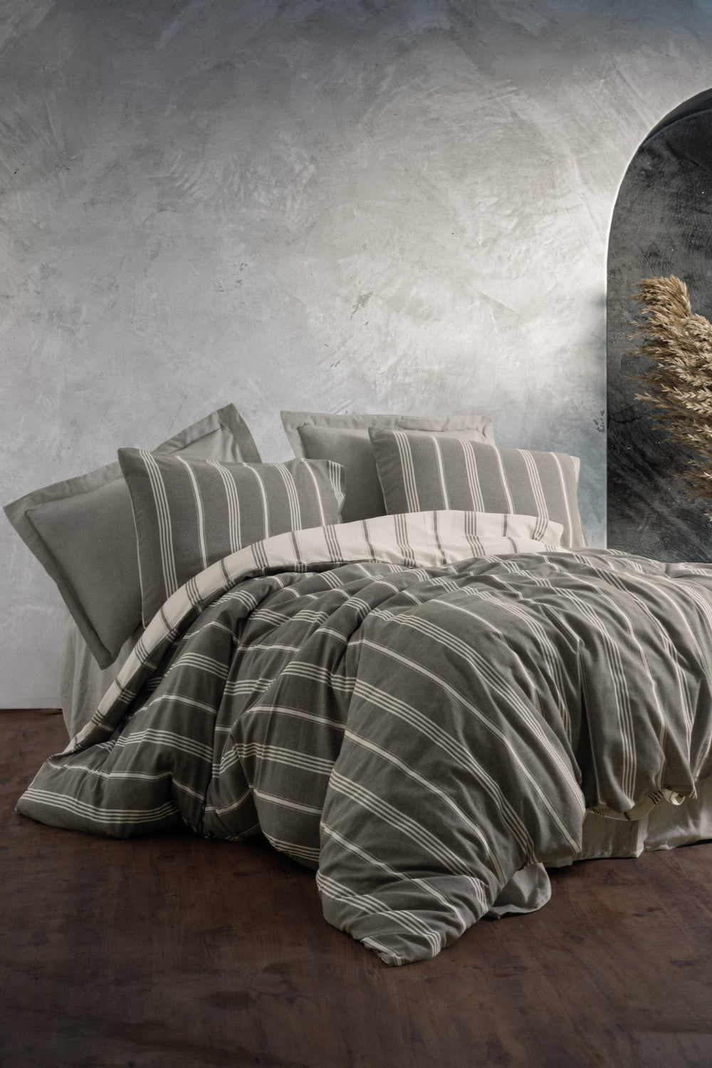 Cotton Box-Smooth Çift Kişilik Nevresim Takımı Jamira Haki-Nevresim Takımı-1-Milagron.com