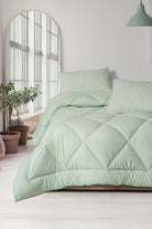 Cotton Box-Softwash Çift Kişilik Yorgan Seti Adaçayı 180x200 Lastikli Çarşaf-Yorgan-1-Milagron.com